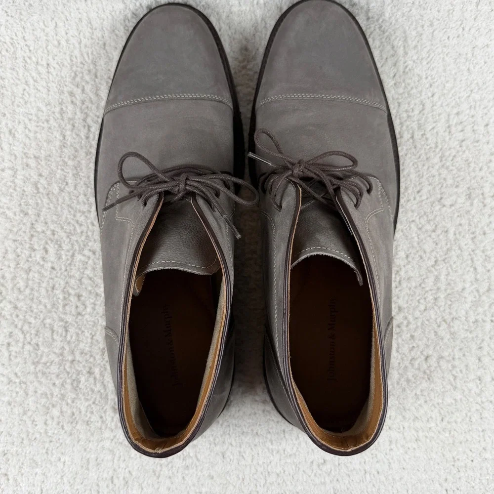 Johnston Murphy Men's Size 13.0 M Calder Chukka Desert Boots Grey Leather Crepe